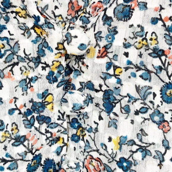 Madewell Carmelina Flutter-Sleeve Top in Blossoming Vines, Size P0 - Picture 6 of 11